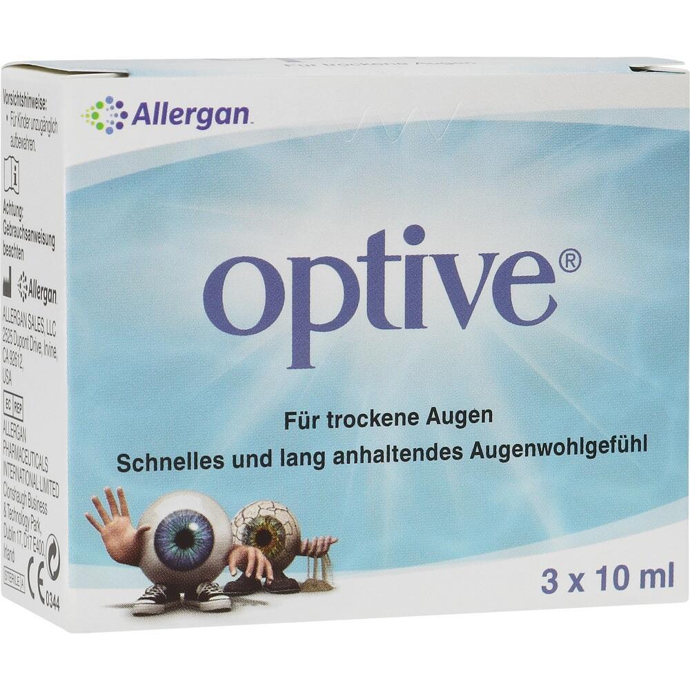 Optive Augentropfen-Packung für trockene Augen, sorgt für langanhaltendes Wohlgefühl.